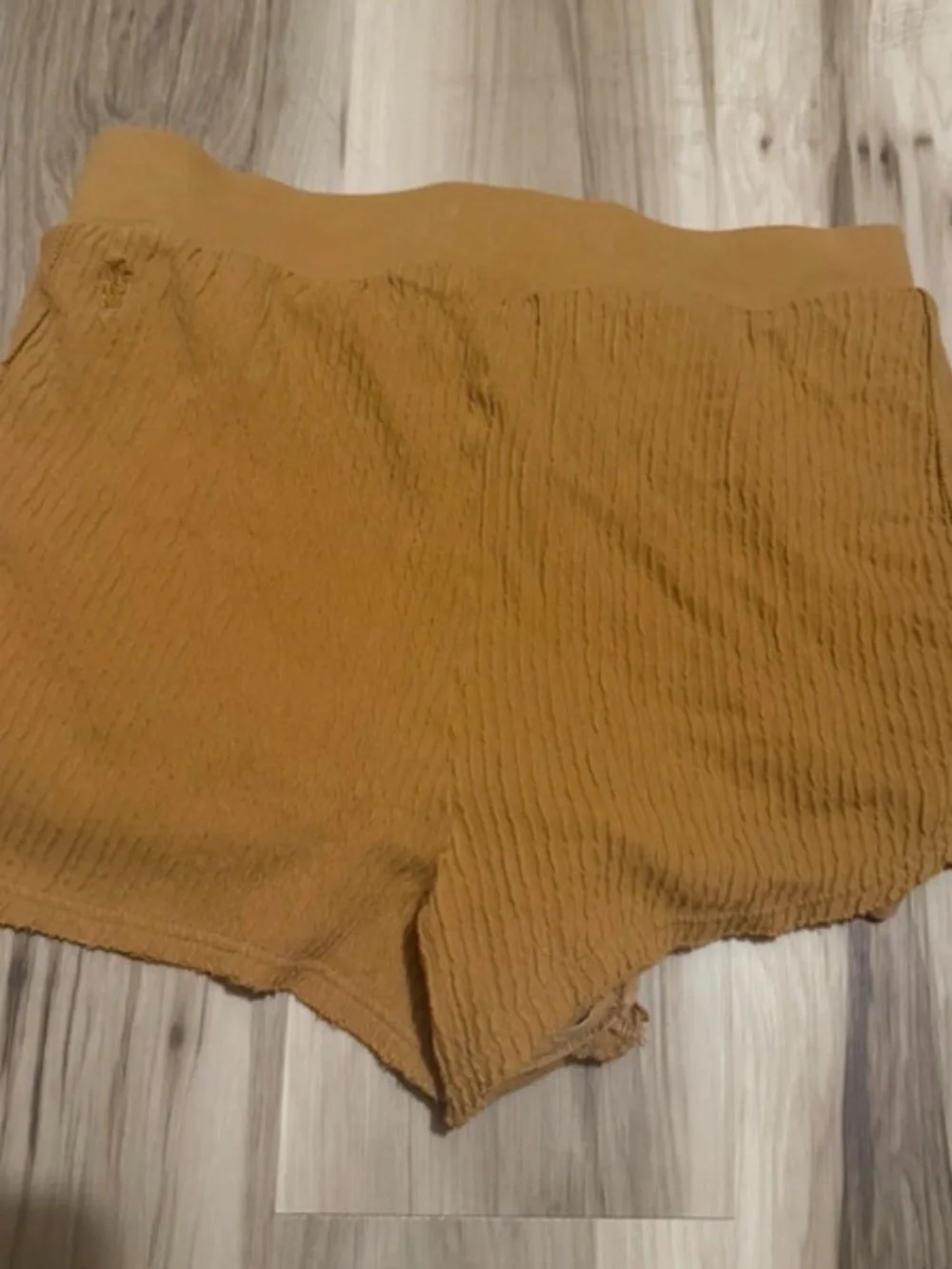 FP Movement by Free People Ribbed Mustard Athletic Lounge Shorts